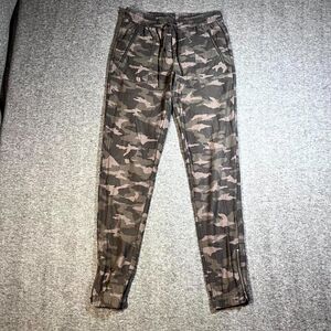 Athleta Farallon Pants Womens 4T Tall Camo Army Ankle Zipper Drawstring Jogger